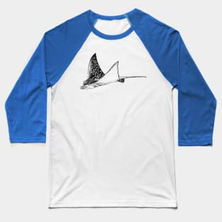 Spotted Eagle Stingray Print Baseball T-Shirt